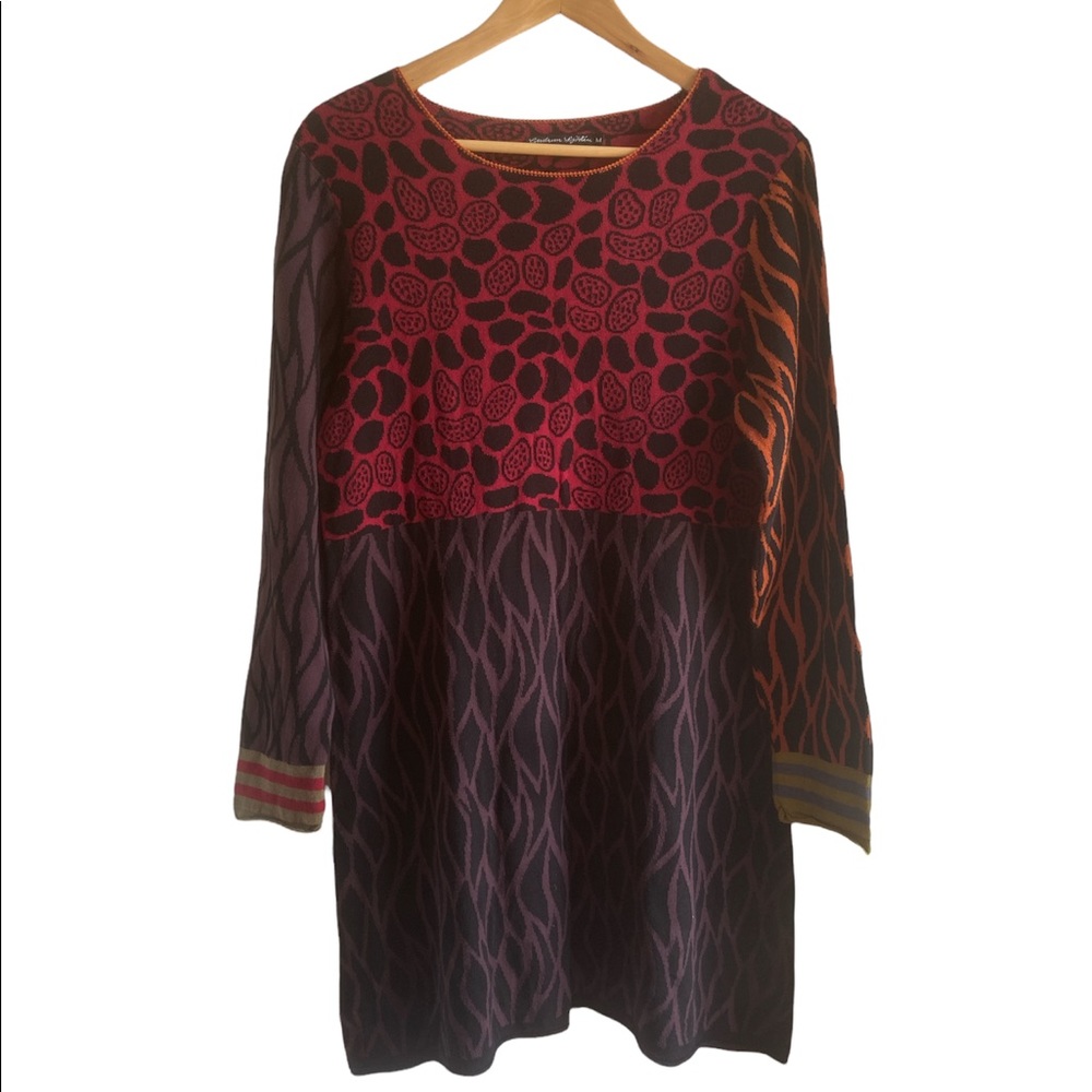 Gudrun Sjoden Organic Cotton Multicolor Pattern Sweater Dress - Medium